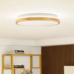 Lindby Gang|Loftlamper > LED-loftlampe Emiva, Ø 49 cm, CCT, træ