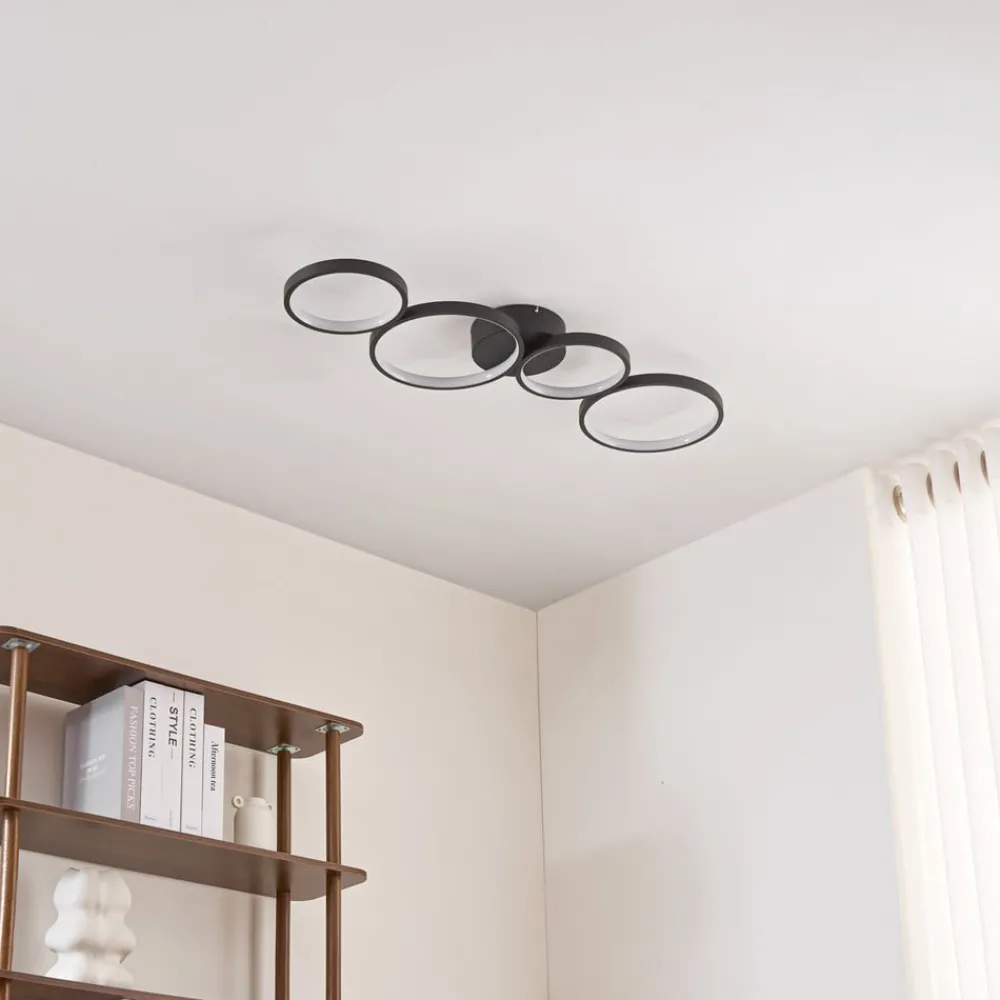 Lindby Loftlamper|Pendellamper > LED-loftlampe Evengeline, sort, aluminium, 88 cm