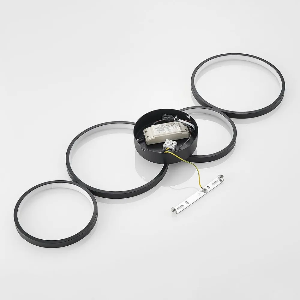 Lindby Loftlamper|Pendellamper > LED-loftlampe Evengeline, sort, aluminium, 88 cm