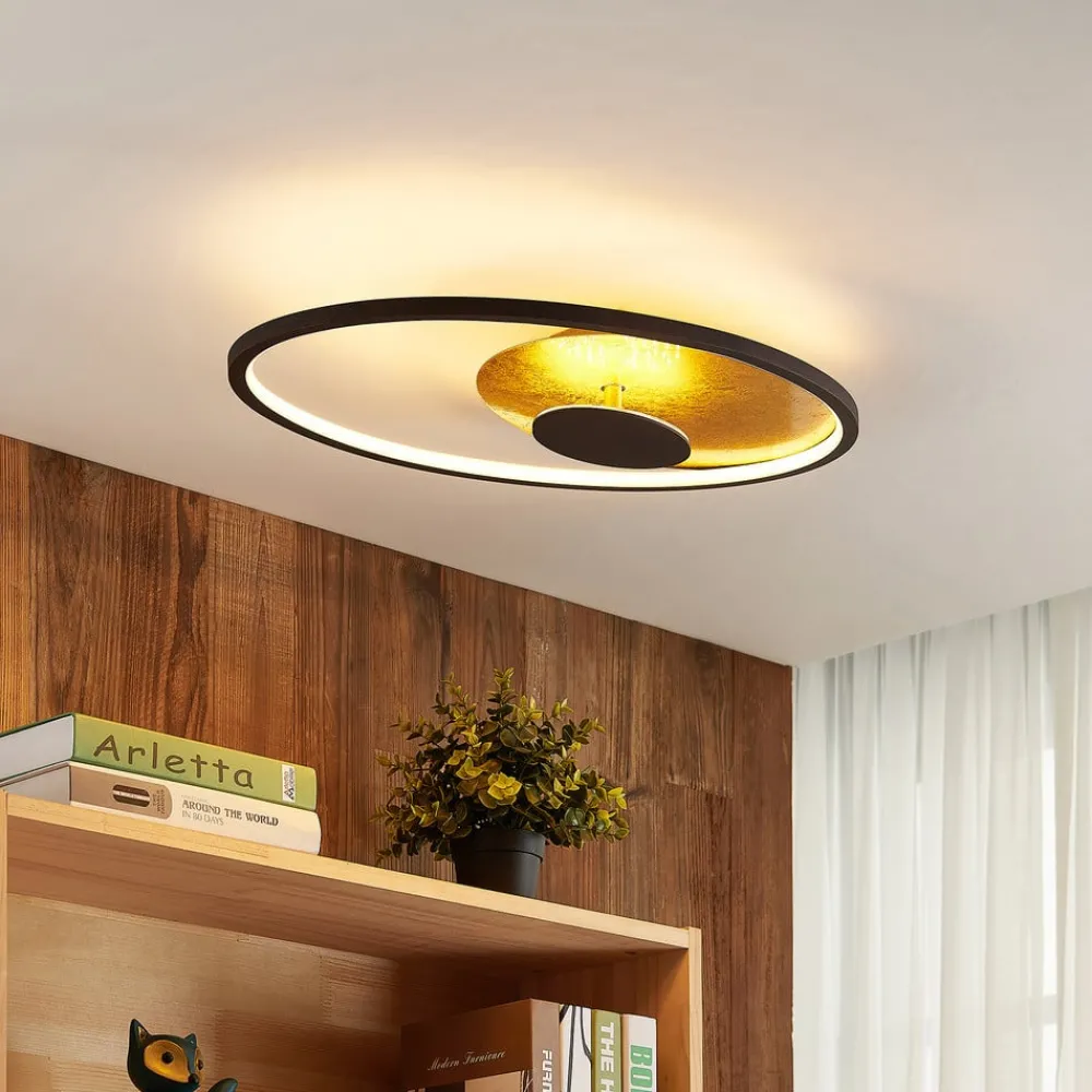 Lindby Loftlamper|Pendellamper > LED-loftlampe Feival, 61 cm, rust/guld, dæmpbar