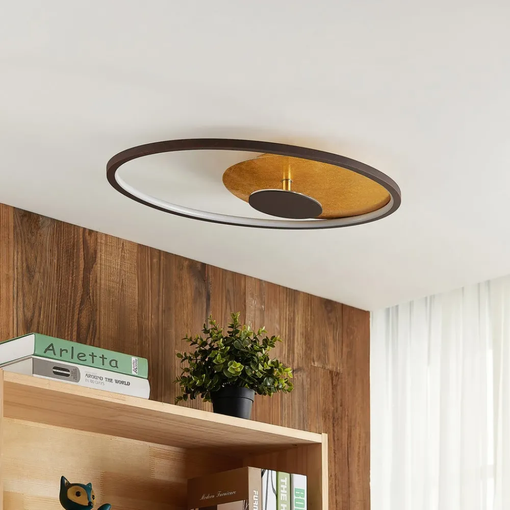 Lindby Loftlamper|Pendellamper > LED-loftlampe Feival, 61 cm, rust/guld, dæmpbar