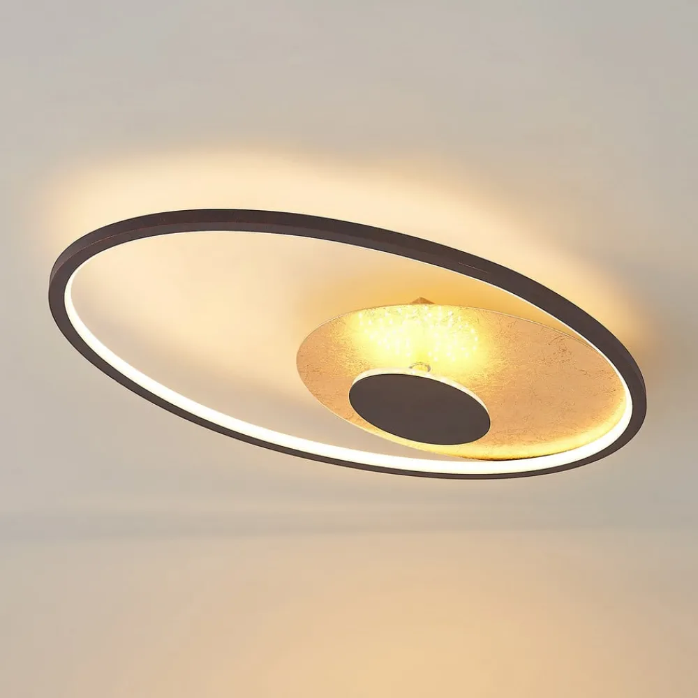 Lindby Loftlamper|Pendellamper > LED-loftlampe Feival, 61 cm, rust/guld, dæmpbar
