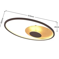 Lindby Loftlamper|Pendellamper > LED-loftlampe Feival, 61 cm, rust/guld, dæmpbar