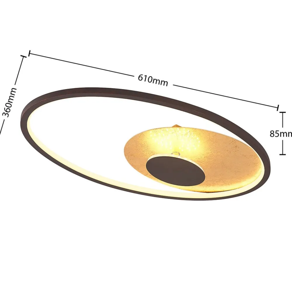 Lindby Loftlamper|Pendellamper > LED-loftlampe Feival, 61 cm, rust/guld, dæmpbar