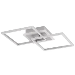 Arbejdsrum/Kontor|Loftlamper ^ Lindby LED-loftlampe Fjardo, kantet, sølv, CCT, fjernbetjening