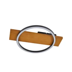 Lindby Gang|Loftlamper > LED-loftlampe Galad, sort, træ, 30 cm, dæmpbar