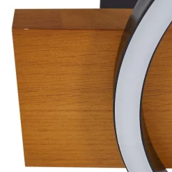 Lindby Gang|Loftlamper > LED-loftlampe Galad, sort, træ, 30 cm, dæmpbar