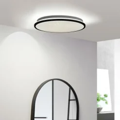 Lindby Loftlamper|Loftlamper > LED-loftlampe Glane, Ø 38 cm, sort/hvid, IP44