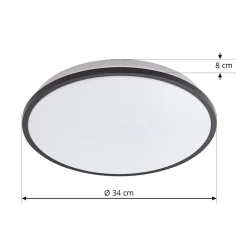 Lindby Loftlamper|Loftlamper > LED-loftlampe Glane, Ø 38 cm, sort/hvid, IP44