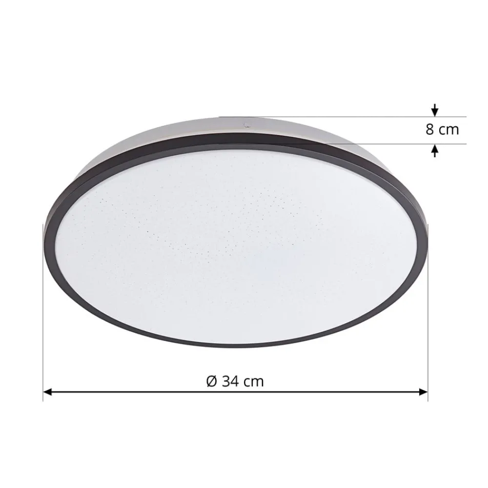 Lindby Loftlamper|Loftlamper > LED-loftlampe Glane, Ø 38 cm, sort/hvid, IP44