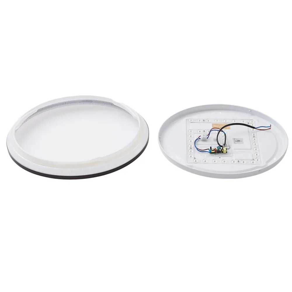 Lindby Loftlamper|Loftlamper > LED-loftlampe Glane, Ø 38 cm, sort/hvid, IP44