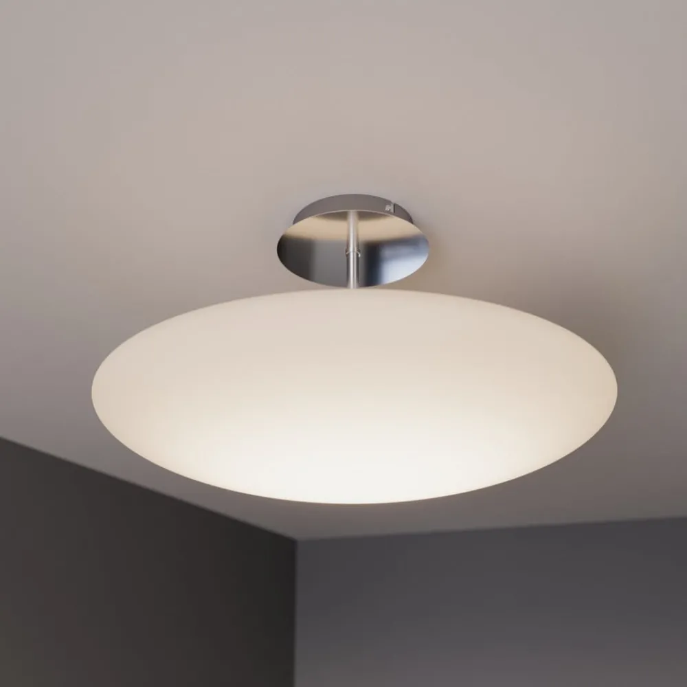 Pendellamper|Loftlamper ^ Lindby LED-loftlampe Gunda, hvid, glas, Ø 48 cm, dæmpbar