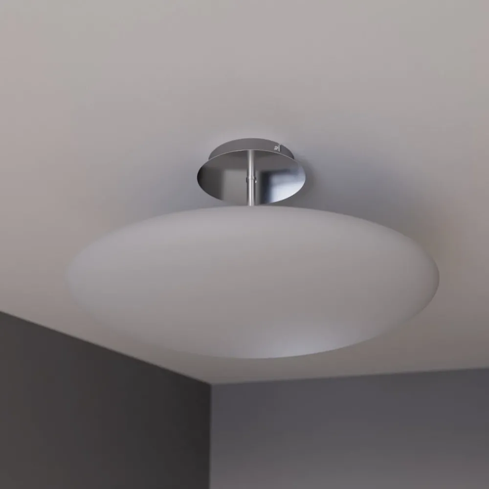 Pendellamper|Loftlamper ^ Lindby LED-loftlampe Gunda, hvid, glas, Ø 48 cm, dæmpbar