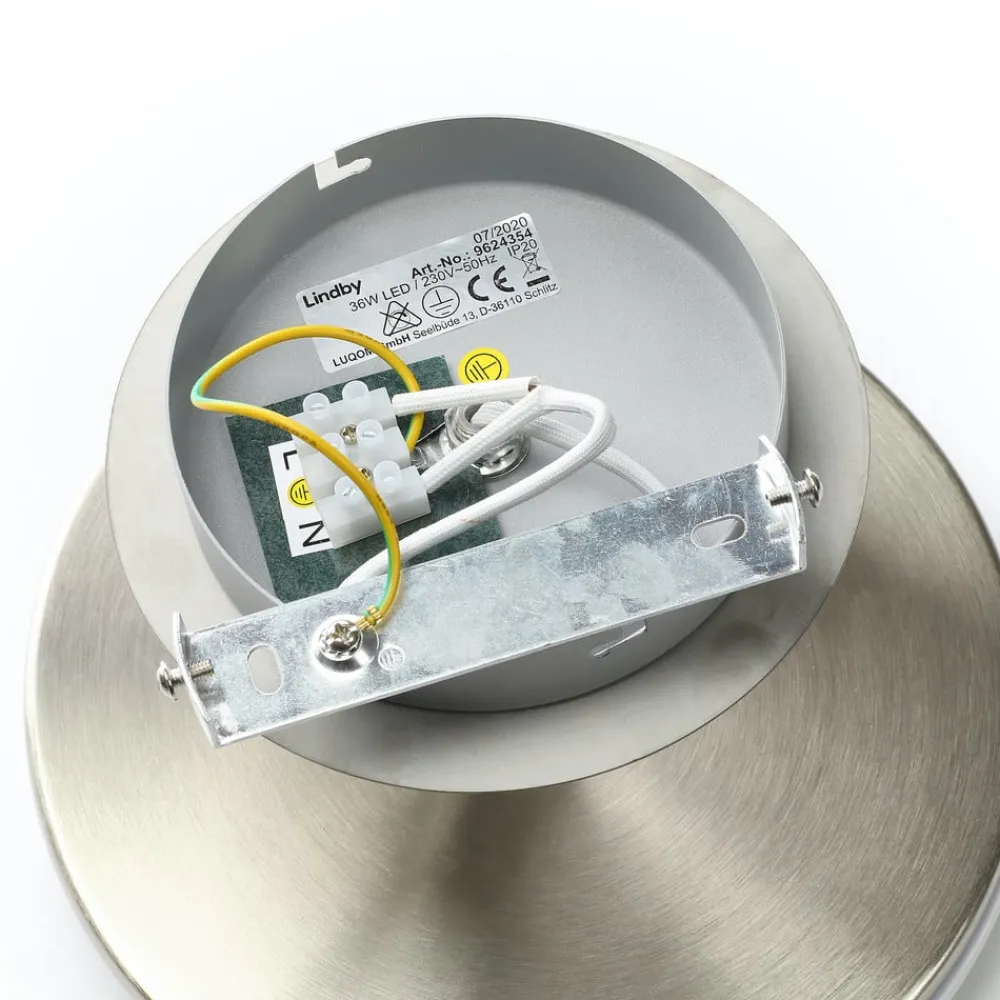Pendellamper|Loftlamper ^ Lindby LED-loftlampe Gunda, hvid, glas, Ø 48 cm, dæmpbar