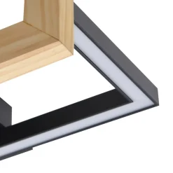 Lindby Gang|Loftlamper > LED-loftlampe Holamu, 46 cm, sort, træ, metal