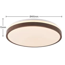 Lindby Gang|Loftlamper > LED-loftlampe Hudsona, Ø 49 cm, træ, brun