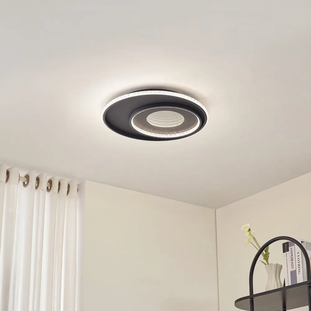 Loftlamper|Loftlamper ^ Lindby LED-loftlampe Inessa, Ø 51 cm, sort, CCT, dæmpbar