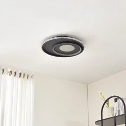 Loftlamper|Loftlamper ^ Lindby LED-loftlampe Inessa, Ø 51 cm, sort, CCT, dæmpbar