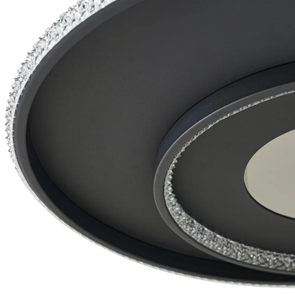 Loftlamper|Loftlamper ^ Lindby LED-loftlampe Inessa, Ø 51 cm, sort, CCT, dæmpbar