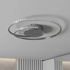 Loftlamper ^ Lindby LED-loftlampe Joline, Ø 45 cm, krystaller, metal