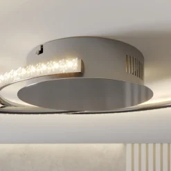 Loftlamper ^ Lindby LED-loftlampe Joline, Ø 45 cm, krystaller, metal