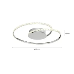 Loftlamper ^ Lindby LED-loftlampe Joline, Ø 45 cm, krystaller, metal