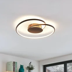 Lindby Gang|Loftlamper > LED-loftlampe Joline, Ø 45 cm, rustbrun, metal