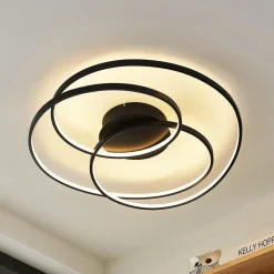 Lindby Gang|Loftlamper > LED-loftlampe Kateryna, sort, Ø 60 cm, dæmpbar