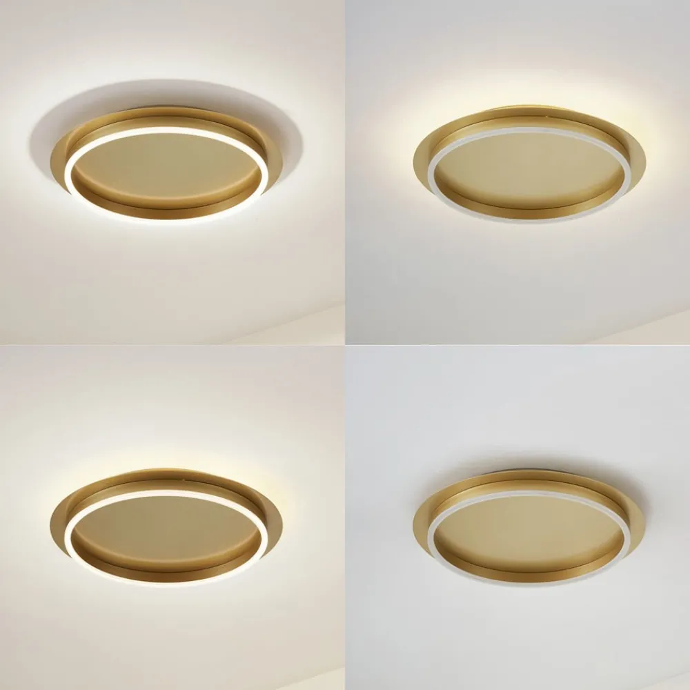 Lindby Gang|Loftlamper > LED-loftlampe Kunis, guld, plast, Ø 46 cm