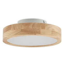 Lindby Gang|Loftlamper > LED-loftlampe Lanira, Ø 30 cm, træ, fjernbetjening, CCT