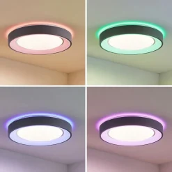 Lindby Gang|Loftlamper > LED-loftlampe Lindum, RGB, CCT, fjernbetjening, dæmpbar