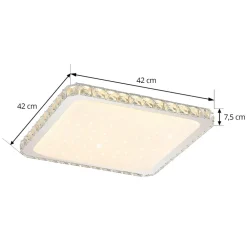 Lindby Loftlamper > LED-loftlampe Lorand, krystaller, CCT, fjernbetjening