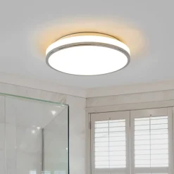 Lindby Loftlamper|Loftlamper > LED-loftlampe Lyss, Ø 34 cm, kromfarvet, IP44