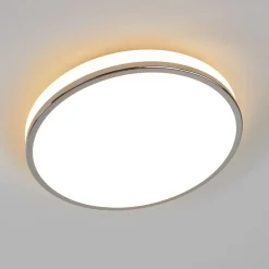 Lindby Loftlamper|Loftlamper > LED-loftlampe Lyss, Ø 34 cm, kromfarvet, IP44