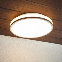 Lindby Loftlamper|Loftlamper > LED-loftlampe Lyss, Ø 34 cm, kromfarvet, IP44