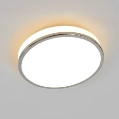 Loftlamper ^ Lindby LED-loftlampe Lyss, Ø 28 cm, kromfarvet, IP44