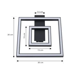Lindby Gang|Loftlamper > LED-loftlampe Madamo, sort, 30 cm, 3000K, aluminium