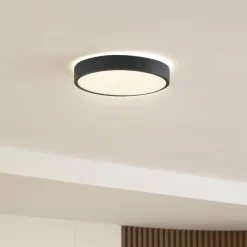 Lindby Loftlamper|Loftlamper > LED-loftlampe Manala, betongrå, RGB, CCT, fjernbetjening