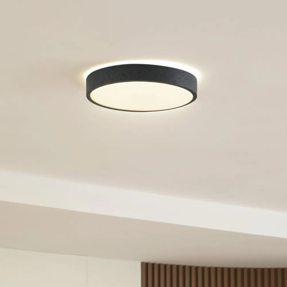Lindby Loftlamper|Loftlamper > LED-loftlampe Manala, betongrå, RGB, CCT, fjernbetjening