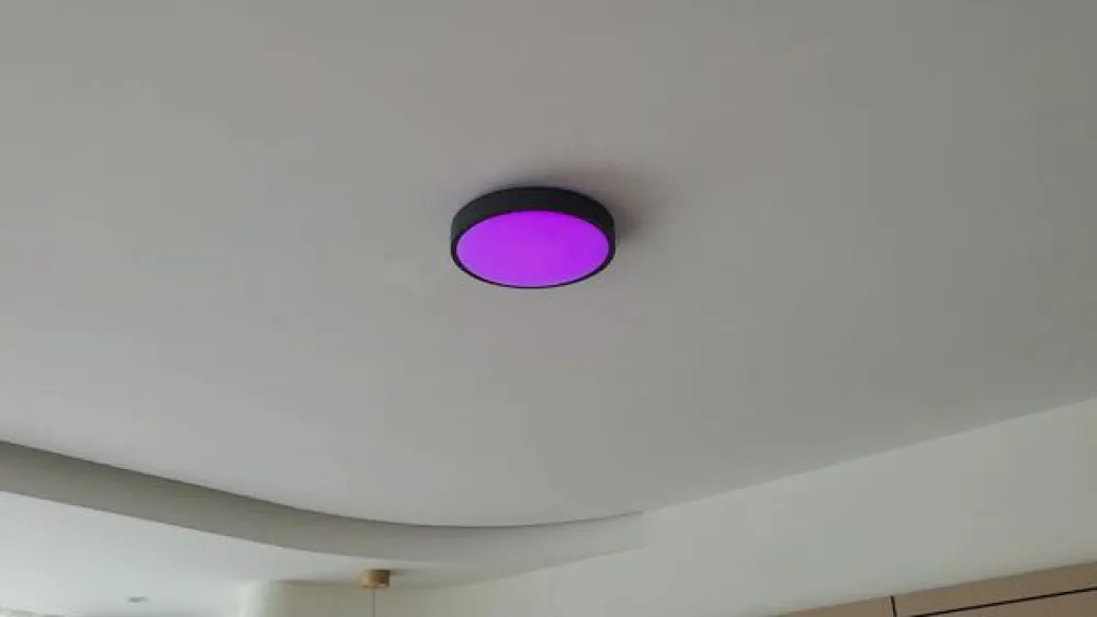 Lindby Loftlamper|Loftlamper > LED-loftlampe Manala, betongrå, RGB, CCT, fjernbetjening