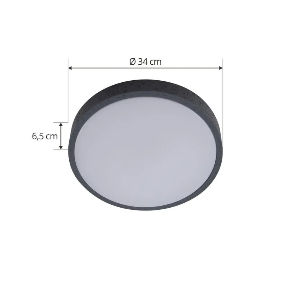 Lindby Loftlamper|Loftlamper > LED-loftlampe Manala, betongrå, RGB, CCT, fjernbetjening