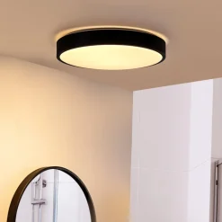 Lindby Gang|Loftlamper > LED-loftlampe Medon, Ø 38 cm, sort, IP44, metal