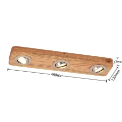 Lindby Loftlamper|Loftlamper > LED-loftlampe Mikari, 48 cm, træ, drejelig