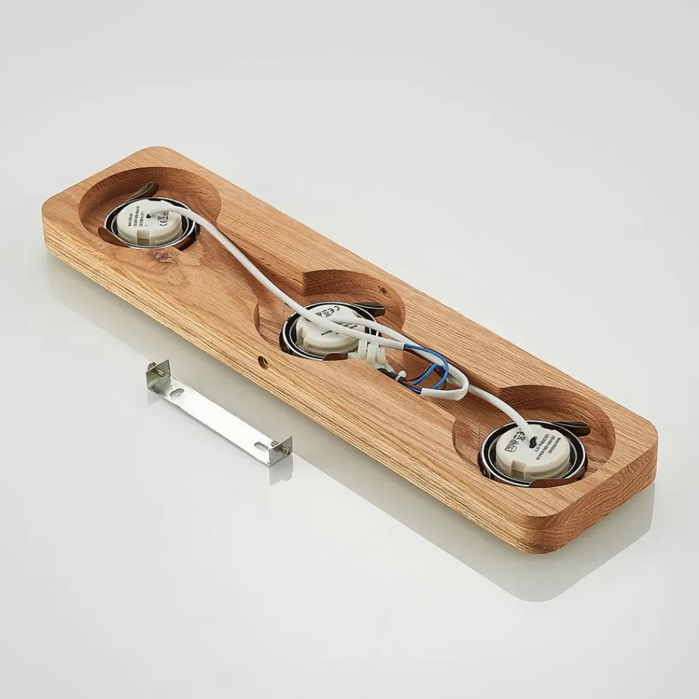 Lindby Loftlamper|Loftlamper > LED-loftlampe Mikari, 48 cm, træ, drejelig