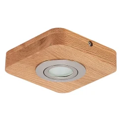 Loftlamper|Spotlights ^ Lindby LED-loftlampe Mikari, 14 cm, træ, drejelig