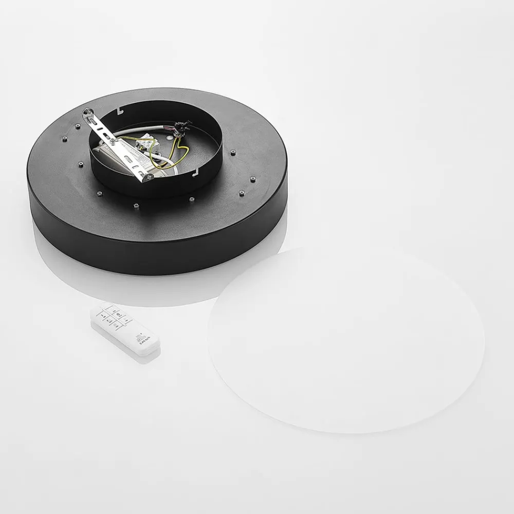 Lindby Gang|Loftlamper > LED-loftlampe Milada, sort, CCT, fjernbetjening