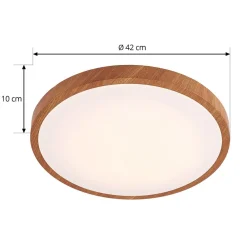 Loftlamper|Pendellamper ^ Lindby LED-loftlampe Mynte, Ø42cm, trælook, plast