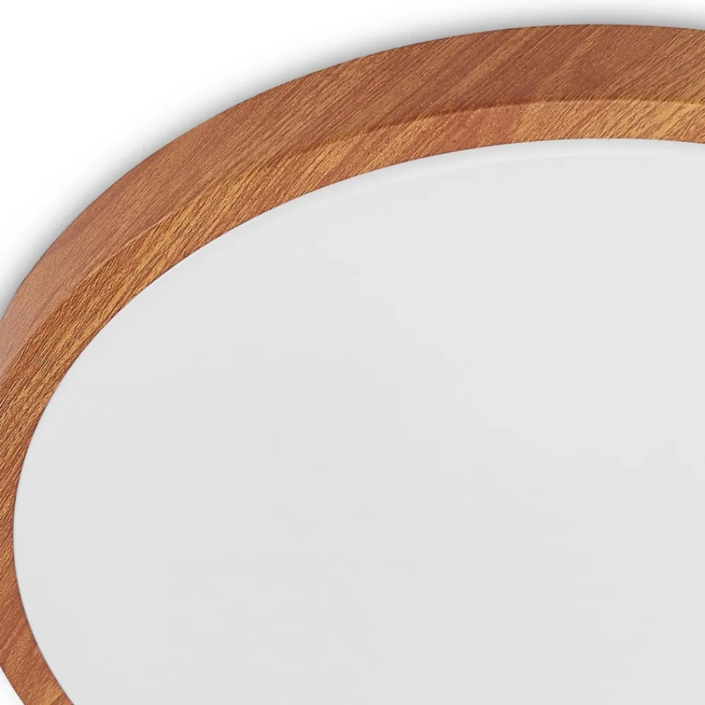 Loftlamper|Pendellamper ^ Lindby LED-loftlampe Mynte, Ø42cm, trælook, plast