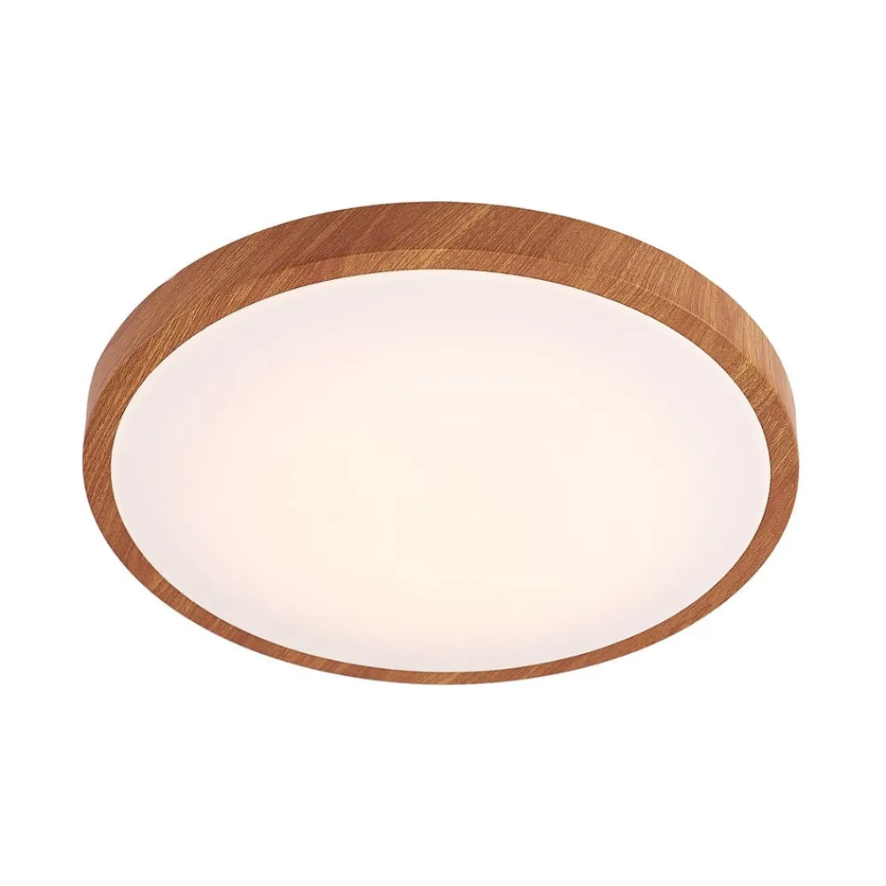 Loftlamper|Pendellamper ^ Lindby LED-loftlampe Mynte, Ø42cm, trælook, plast
