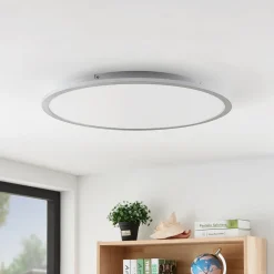 Lindby Arbejdsrum/Kontor|Loftlamper > LED-loftlampe Narima, 4.000 K, Ø 60 cm, sølv